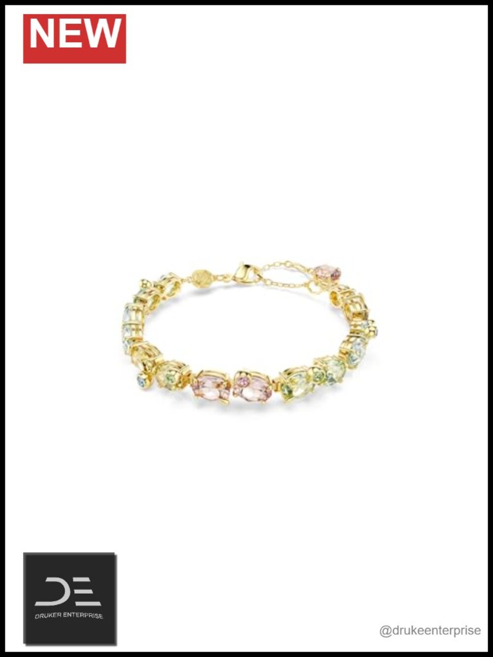 Swarovski Gema Tennis Bracelet Mixed Cuts Crystal Gold-tone Finish